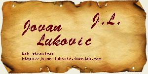 Jovan Luković vizit kartica